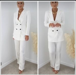 Zara * Satin Effect Blazer White Size XS